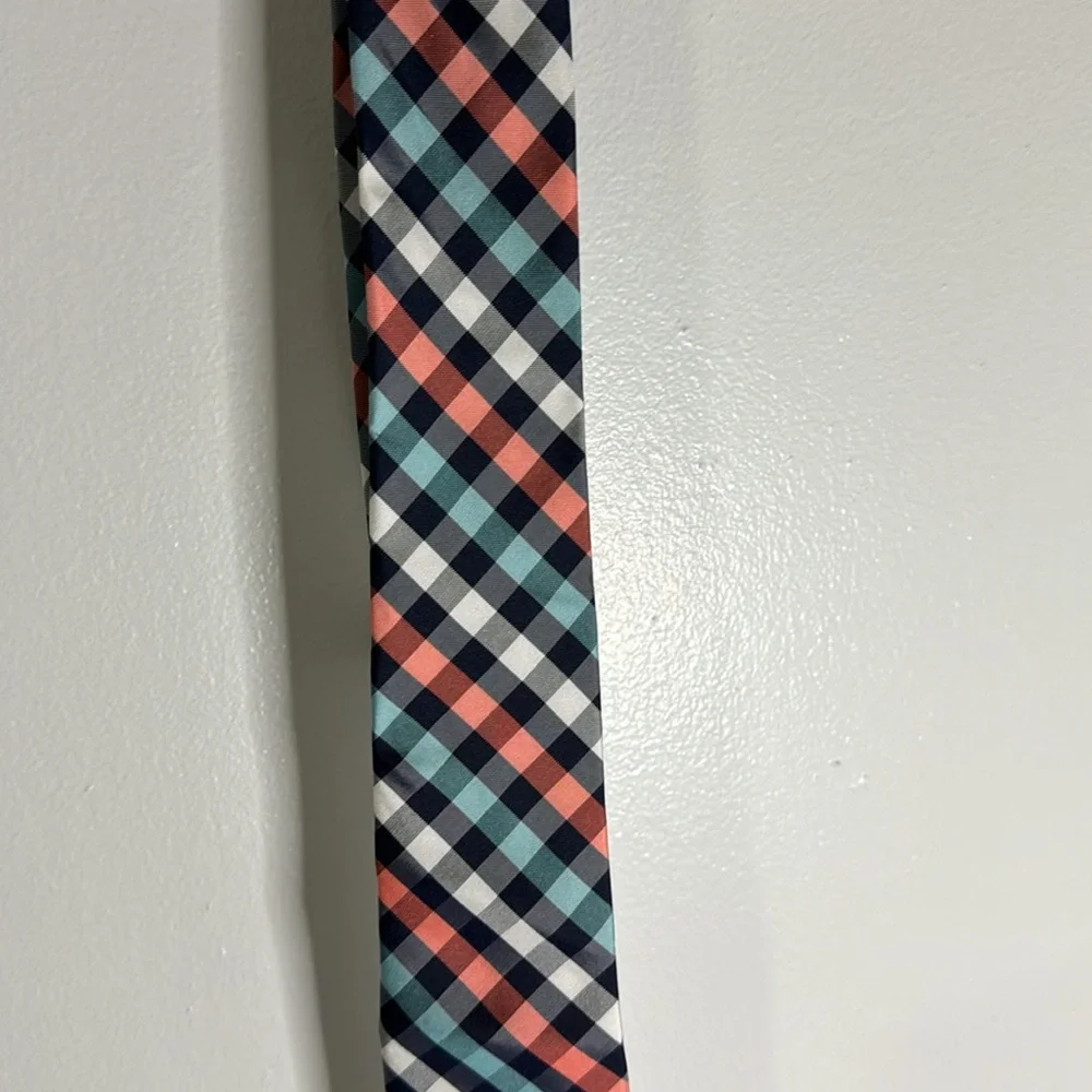 Express Men’s Tie - White/Seafoam/Coral OS One Size